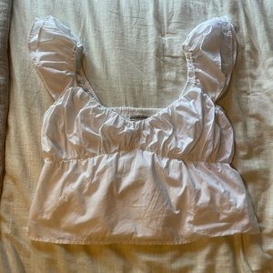 Abercrombie ruffle poplin top